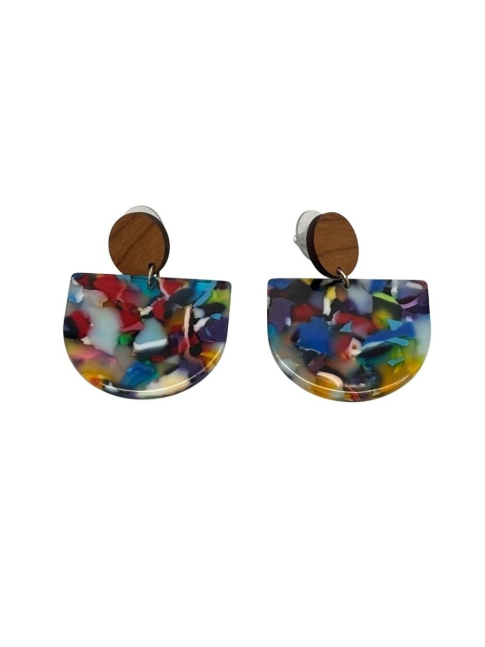 Multi Color Colorful Big Lucite Acrylic Statement Dangle Womens Earrings